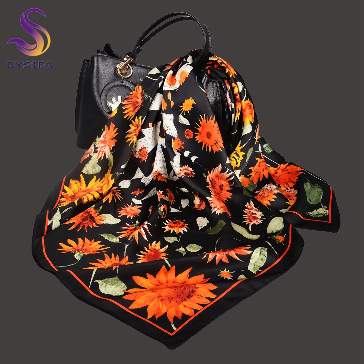Shawl Wrap Winter - BYSIFA Letters Silk Scarf Shawl Spring