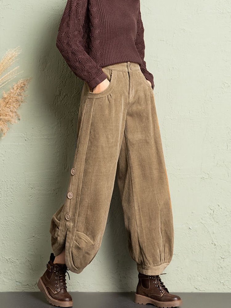 Corduroy Pant Warm - Korean Corduroy Women Pants Fall Winter