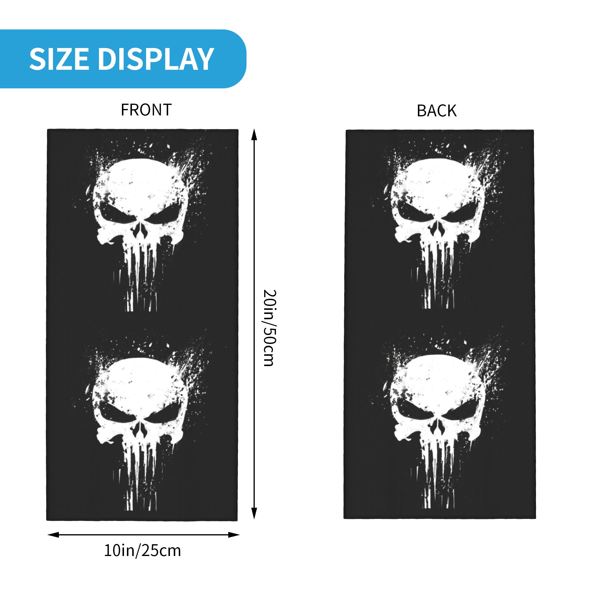 Custom Skeleton Skull Bandana  - Neck Gaiter Fleece บทวิจารณ์และราคา
