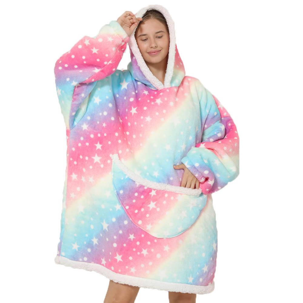 Lazy Hoodie Blanket Oversized  - Sherpa Hoodie Fleece บทวิจารณ์และราคา