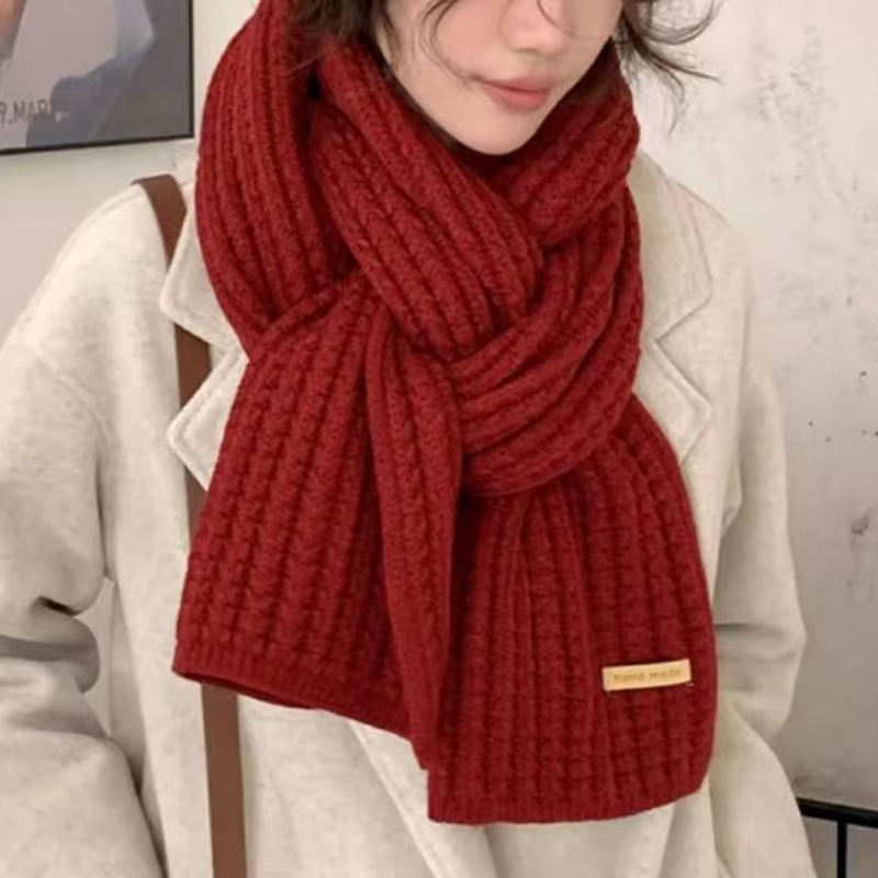 Thick Cable Knit Warm Cashmere - Wool Scarf Men บทวิจารณ์และราคา