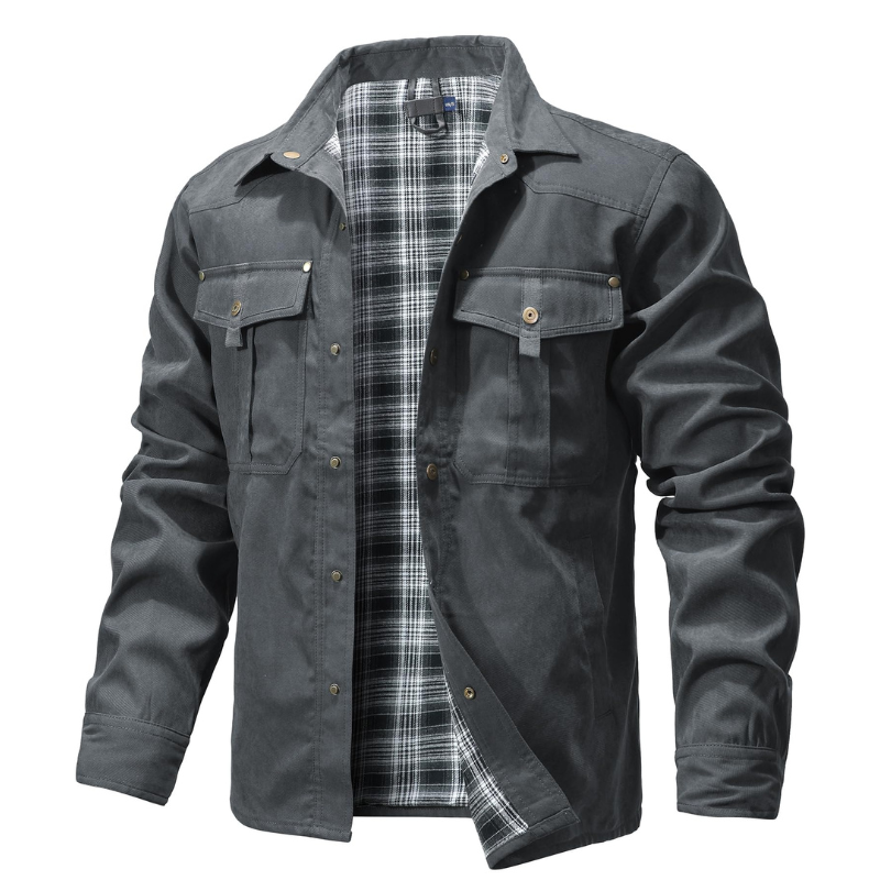 Men's Jackets Spring Flannel L - Flannel Shirt Lined บทวิจารณ์และราคา