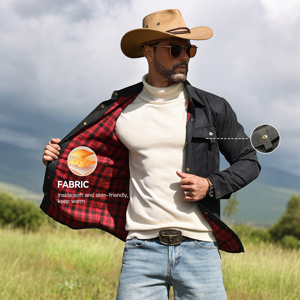 Men's Jackets Spring Flannel L - Flannel Shirt Lined บทวิจารณ์และราคา