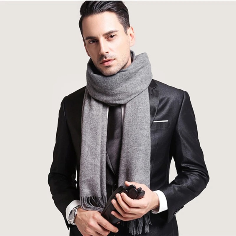 2025 Wool Scarves Winter Soft  - Wool Scarf Men บทวิจารณ์และราคา