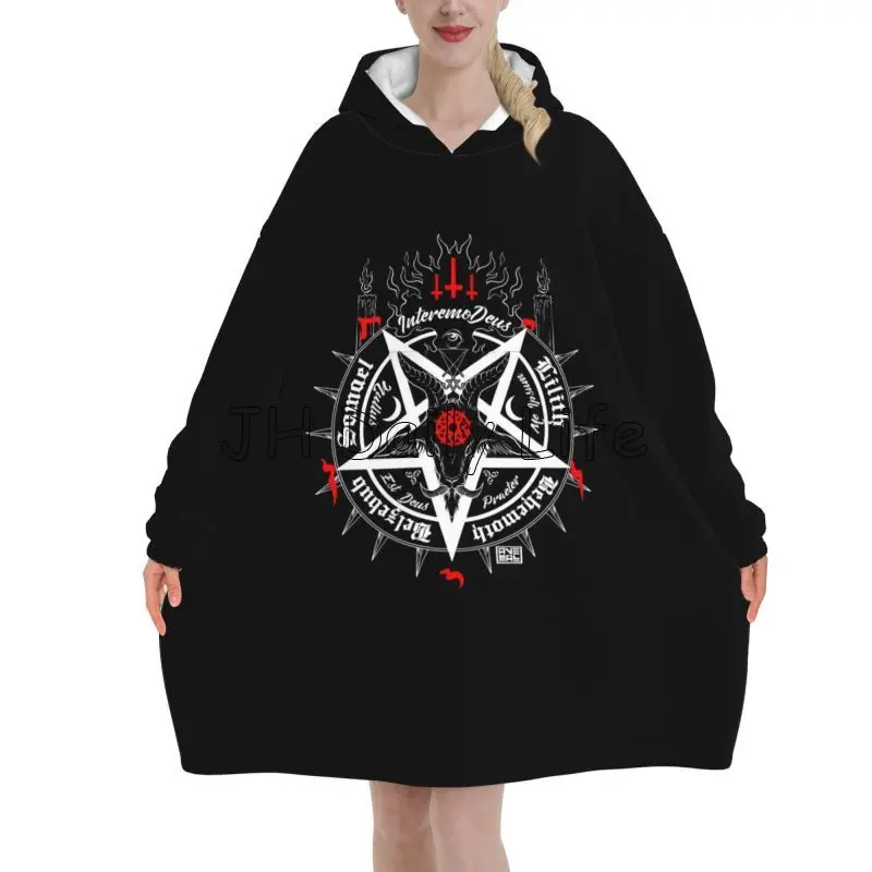 Black Satan Skull Dead Head My - Sherpa Hoodie Fleece บทวิจารณ์และราคา