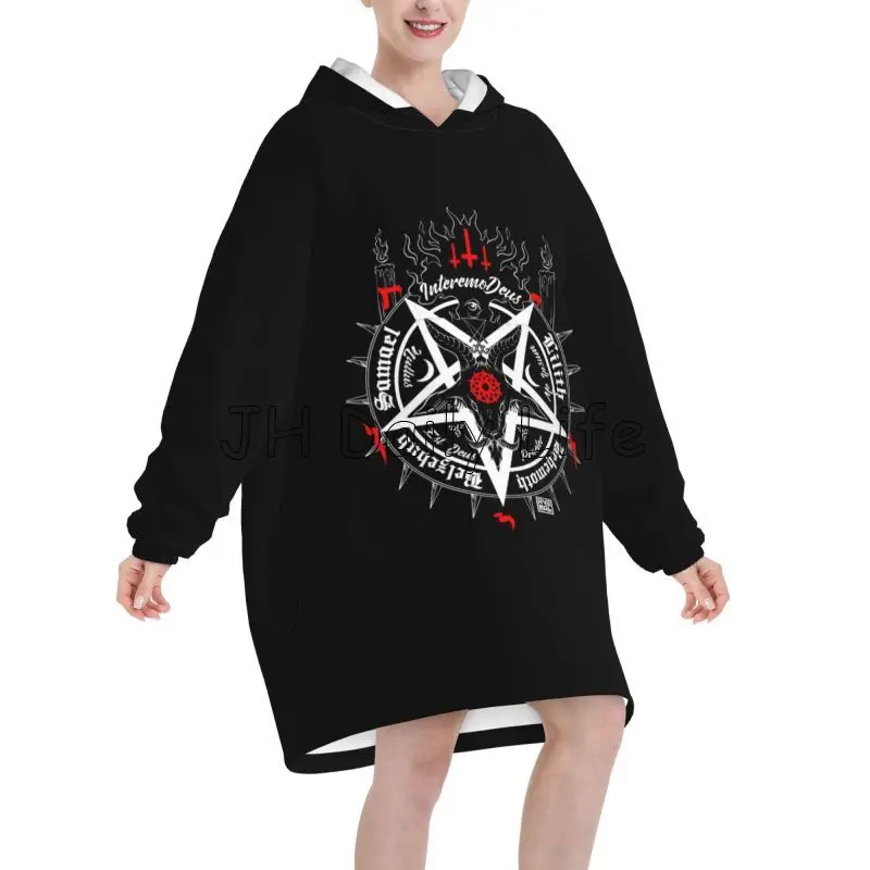 Black Satan Skull Dead Head My - Sherpa Hoodie Fleece บทวิจารณ์และราคา