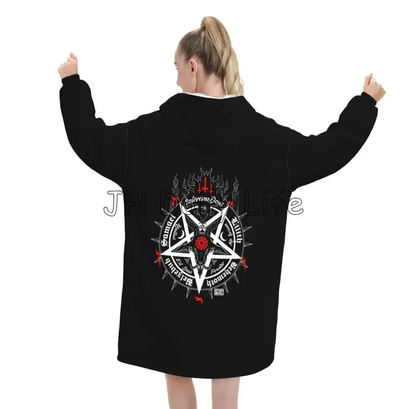 Black Satan Skull Dead Head My - Sherpa Hoodie Fleece บทวิจารณ์และราคา