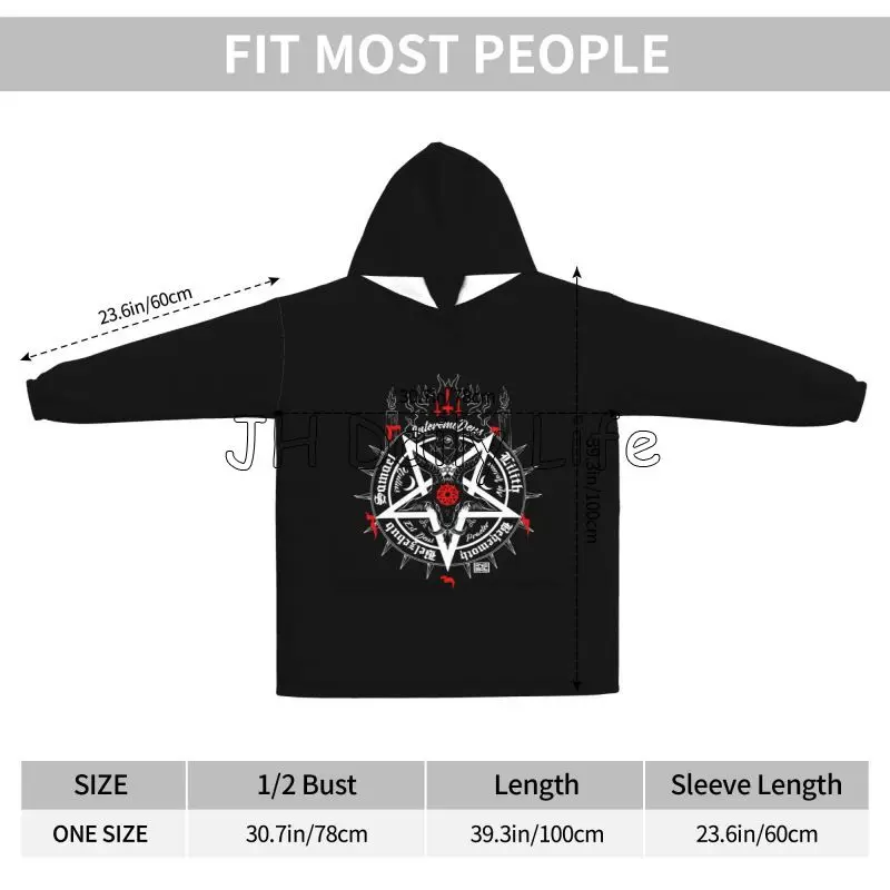 Black Satan Skull Dead Head My - Sherpa Hoodie Fleece บทวิจารณ์และราคา