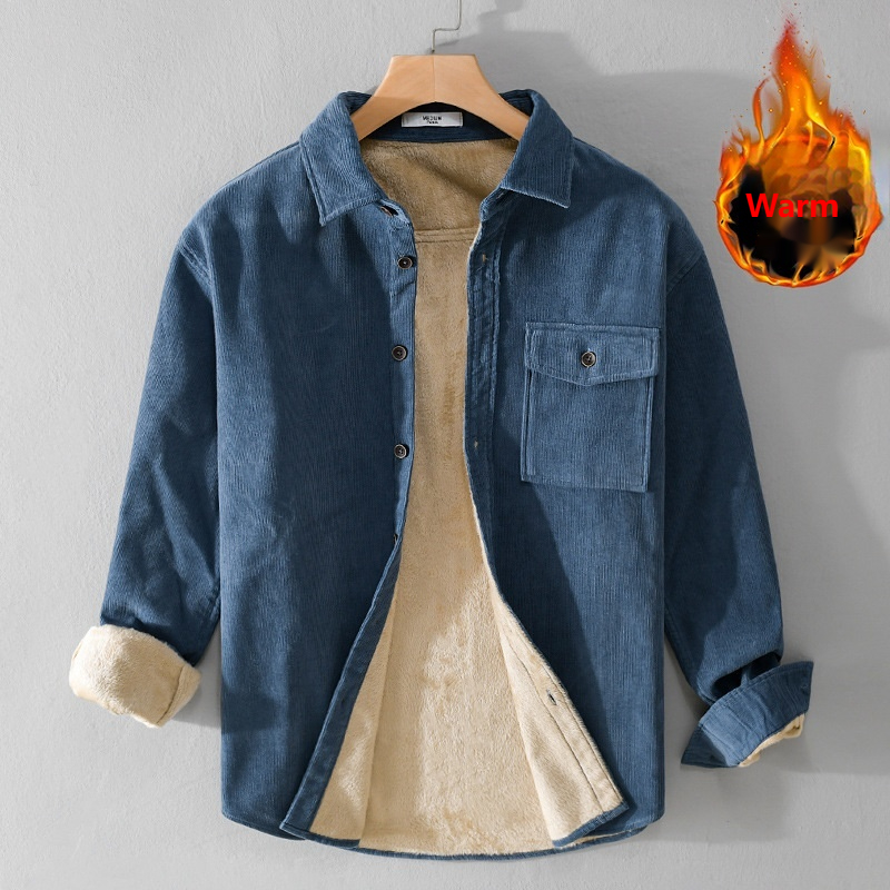 Men's Corduroy Shirt Jacket He - Flannel Shirt Lined บทวิจารณ์และราคา