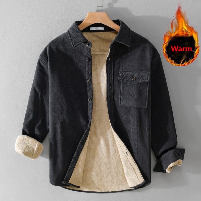 Men's Corduroy Shirt Jacket He - Flannel Shirt Lined บทวิจารณ์และราคา