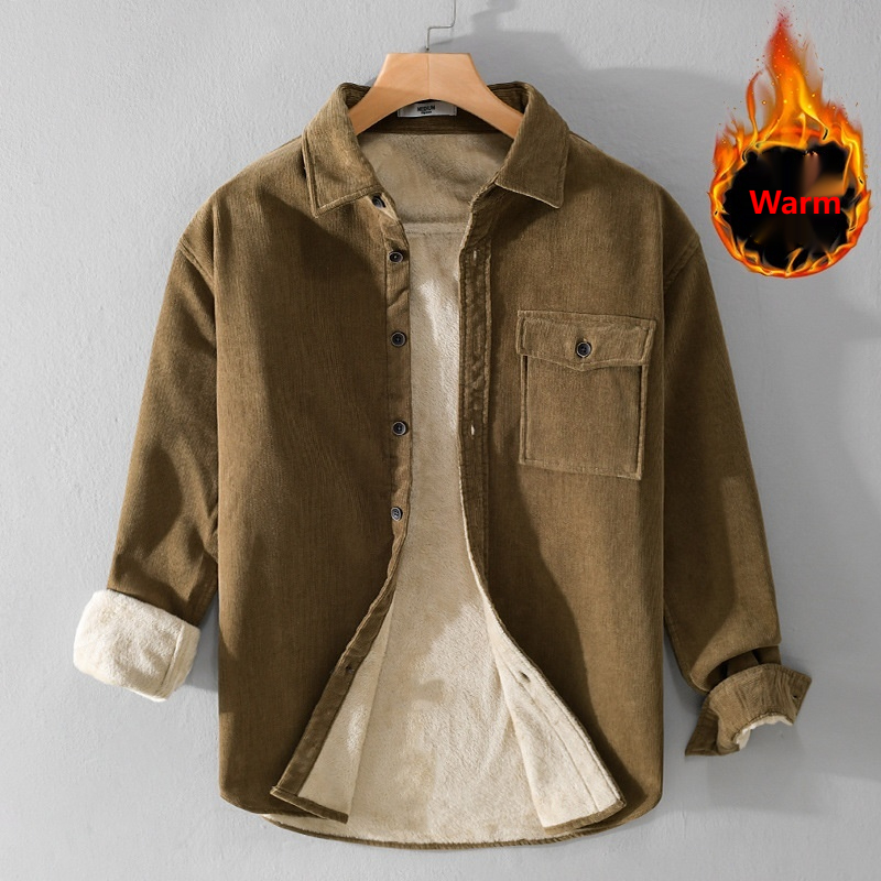 Men's Corduroy Shirt Jacket He - Flannel Shirt Lined บทวิจารณ์และราคา