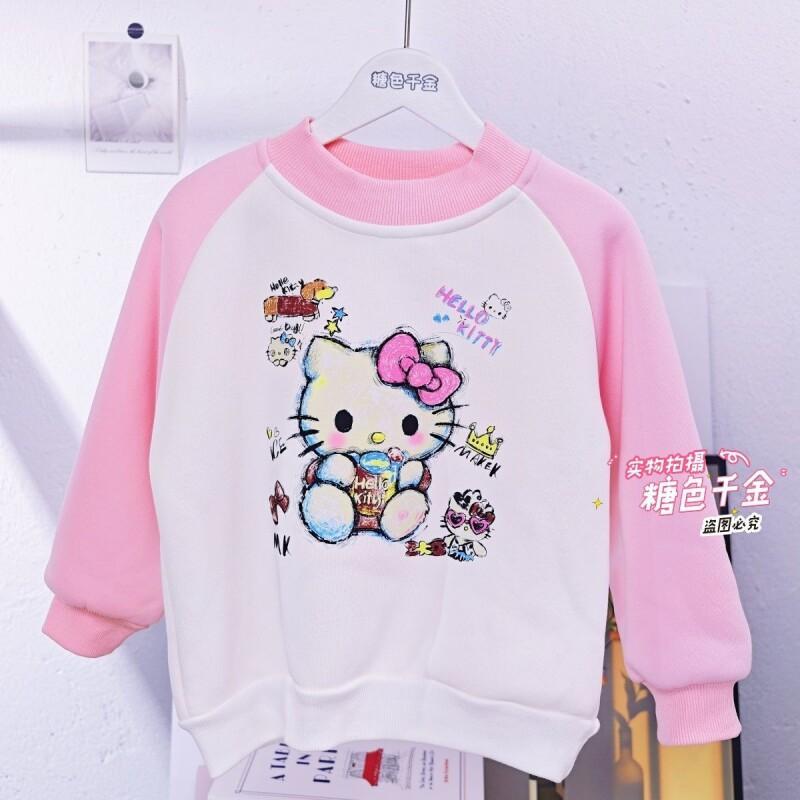 Sanrio Hello Kitty Girls Fleec - Sherpa Hoodie Fleece บทวิจารณ์และราคา