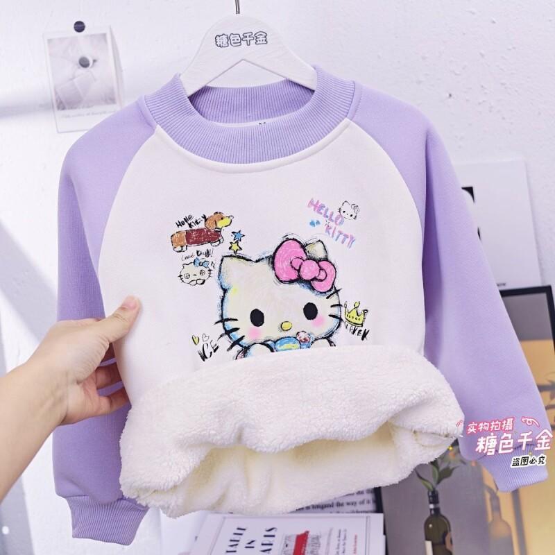 Sanrio Hello Kitty Girls Fleec - Sherpa Hoodie Fleece บทวิจารณ์และราคา