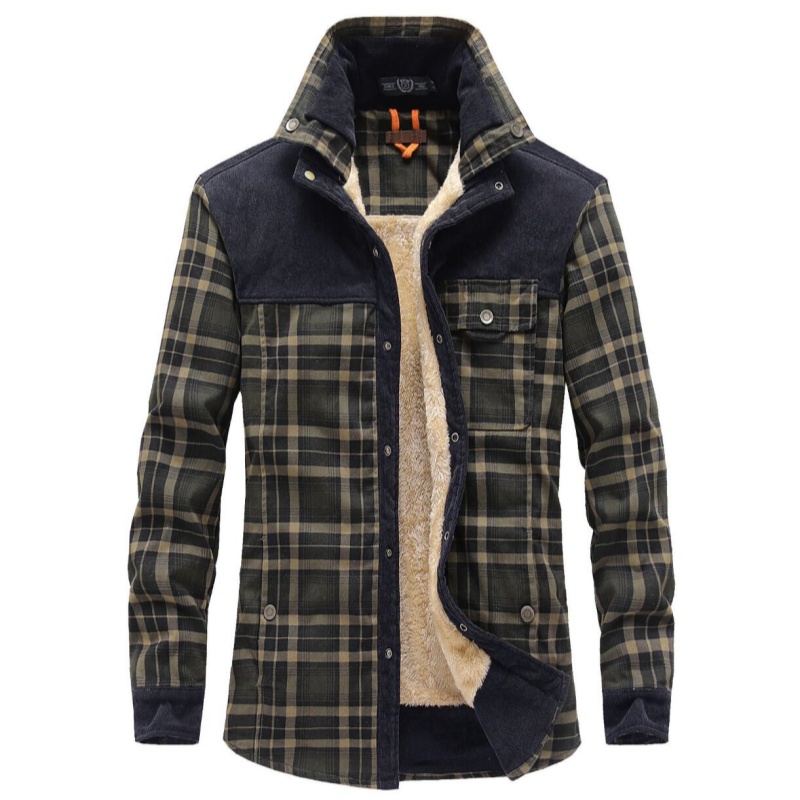 Men's Jackets Winter Windproof - Flannel Shirt Lined บทวิจารณ์และราคา