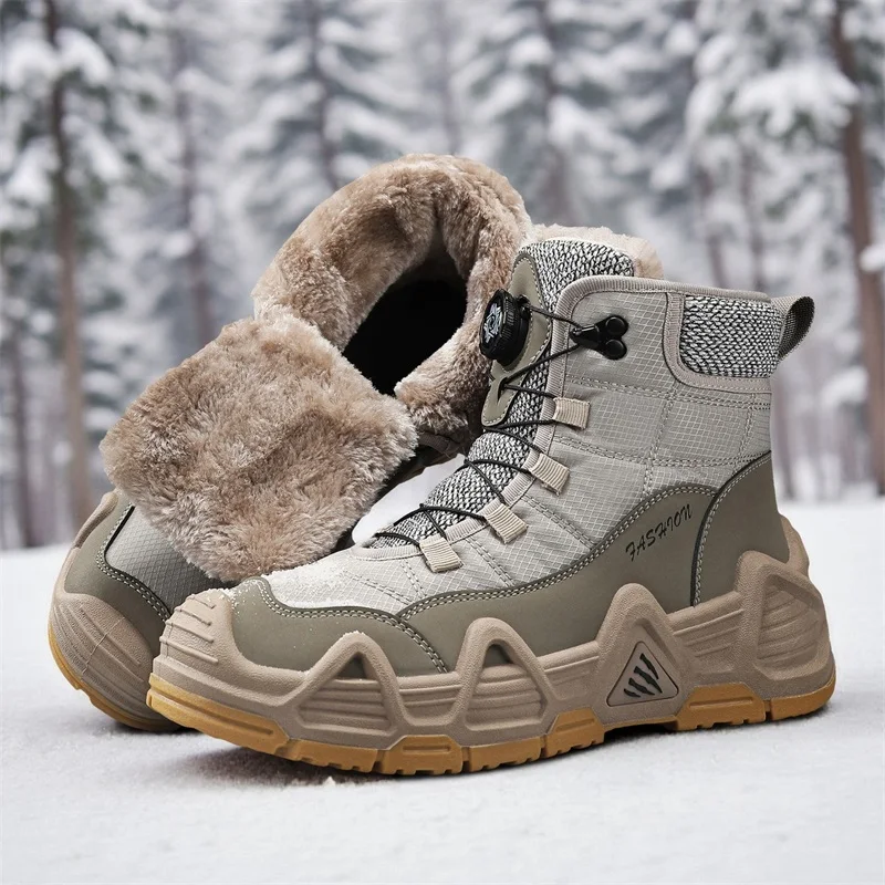 Warm Fur Outdoor Mens Combat T - Waterproof Winter Boot บทวิจารณ์และราคา