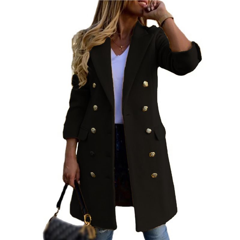 A24F-Women Fall Winter Wool Co - Wool Coat Peacoat บทวิจารณ์และราคา