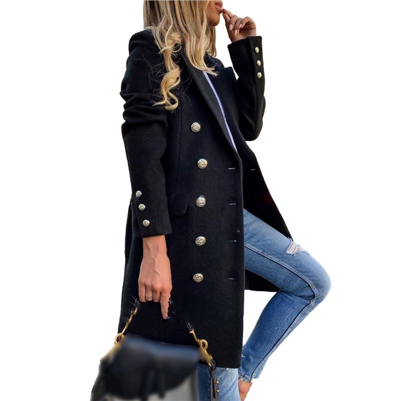 A24F-Women Fall Winter Wool Co - Wool Coat Peacoat บทวิจารณ์และราคา
