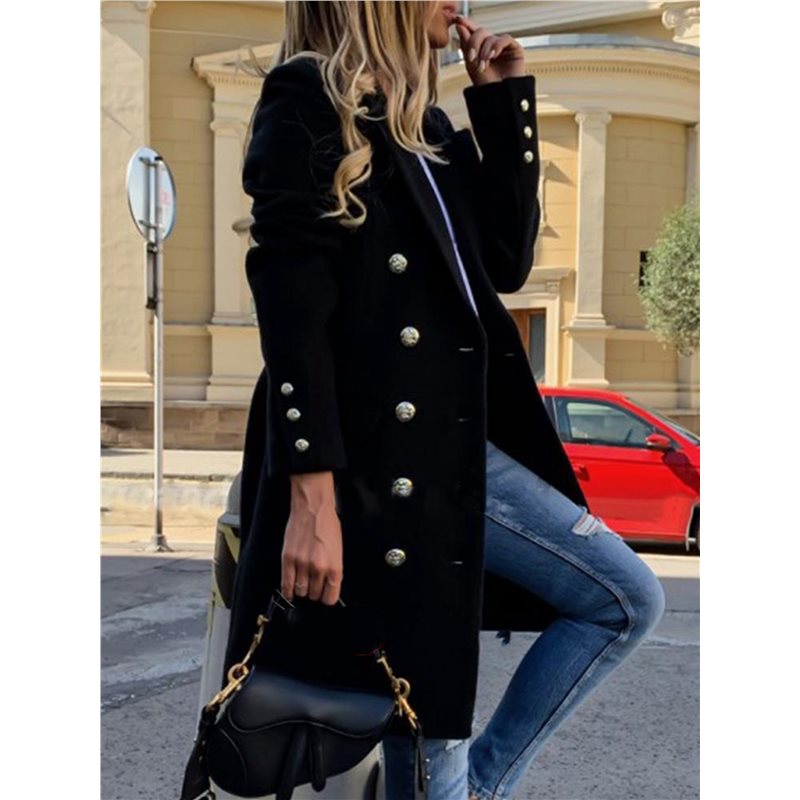 A24F-Women Fall Winter Wool Co - Wool Coat Peacoat บทวิจารณ์และราคา