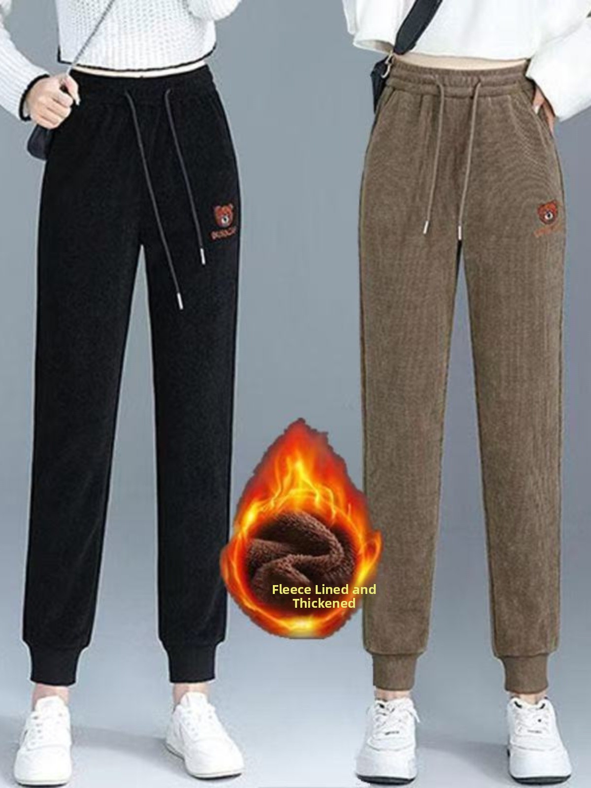 High Waist Fleece Lined Thick  - Corduroy Pant Warm บทวิจารณ์และราคา