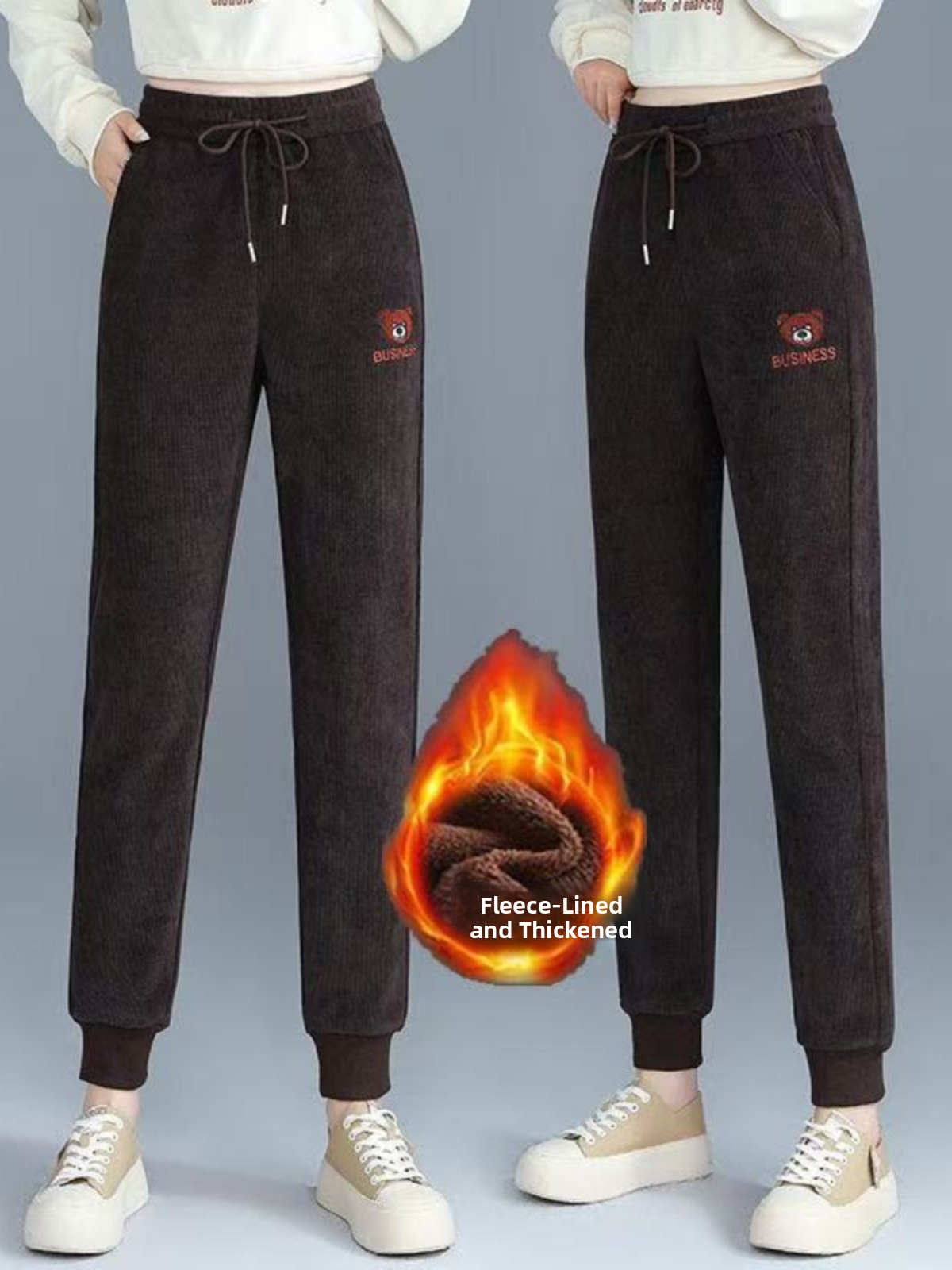 High Waist Fleece Lined Thick  - Corduroy Pant Warm บทวิจารณ์และราคา