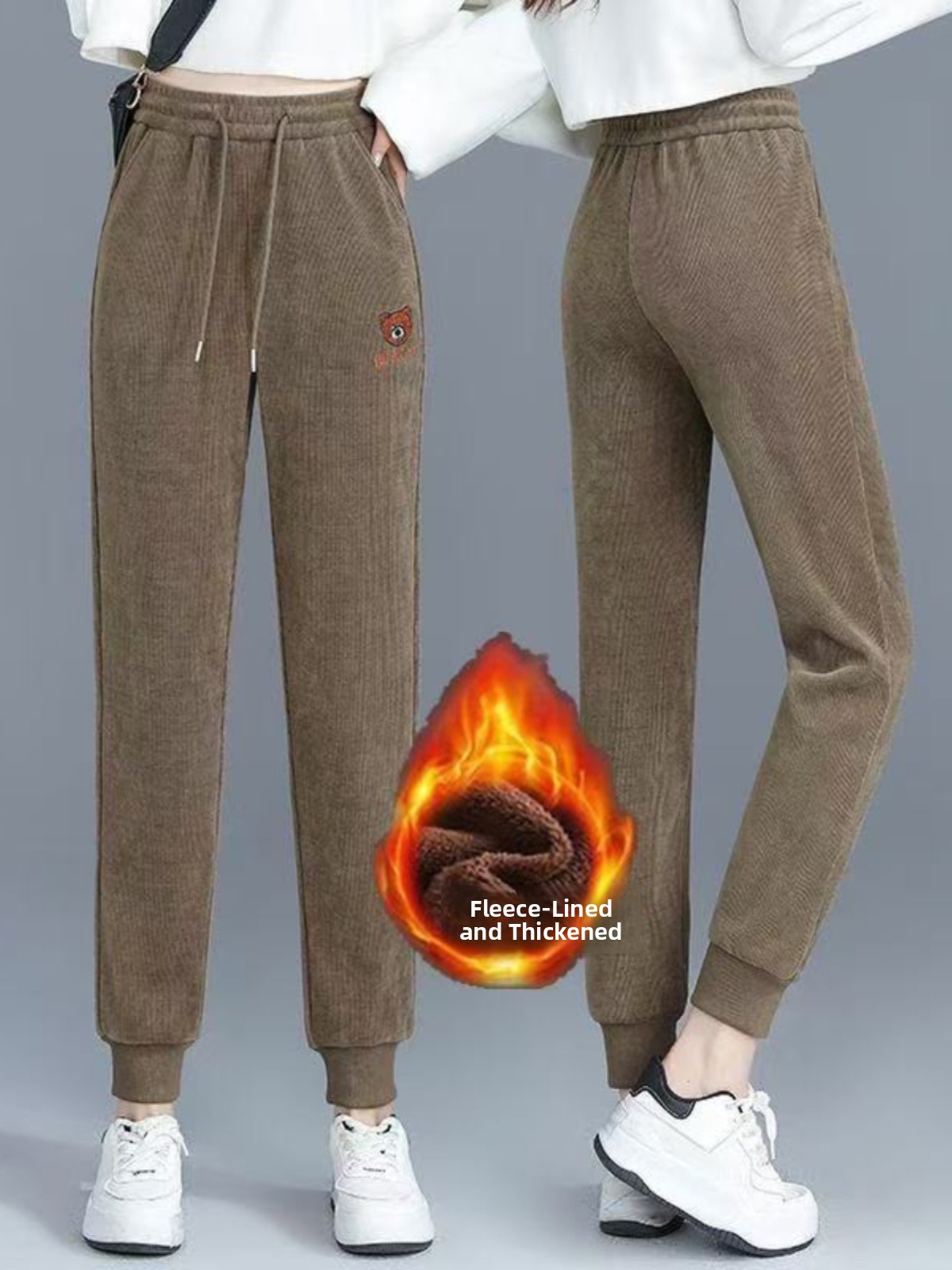 High Waist Fleece Lined Thick  - Corduroy Pant Warm บทวิจารณ์และราคา