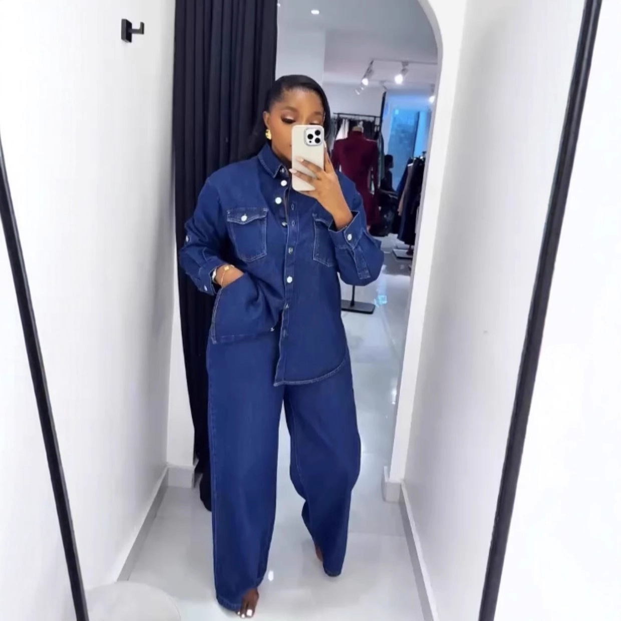 Jeans 2 Piece Sets Women Denim - Down Jacket Packable บทวิจารณ์และราคา