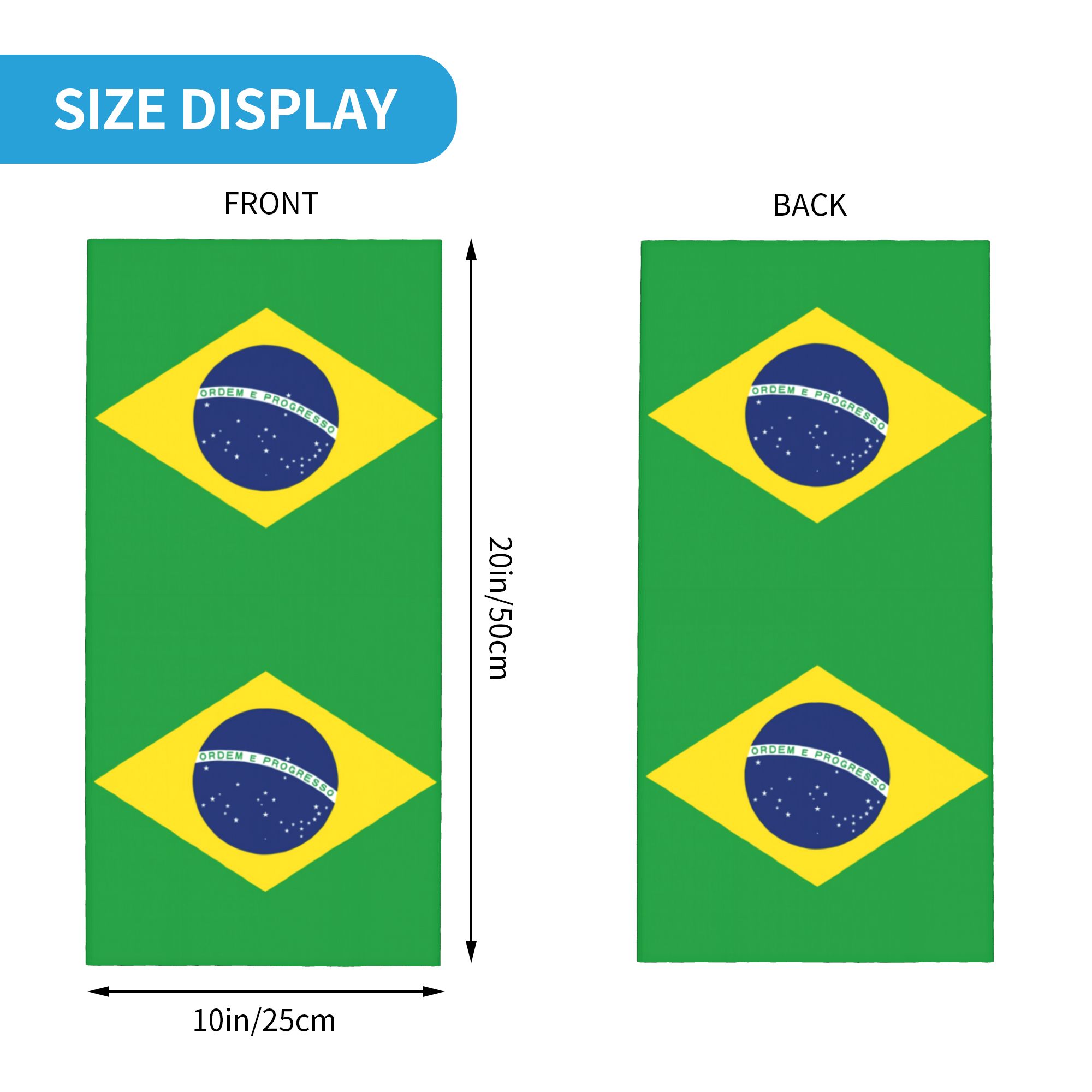 Custom Brazil Flag Bandana Nec - Neck Gaiter Fleece บทวิจารณ์และราคา