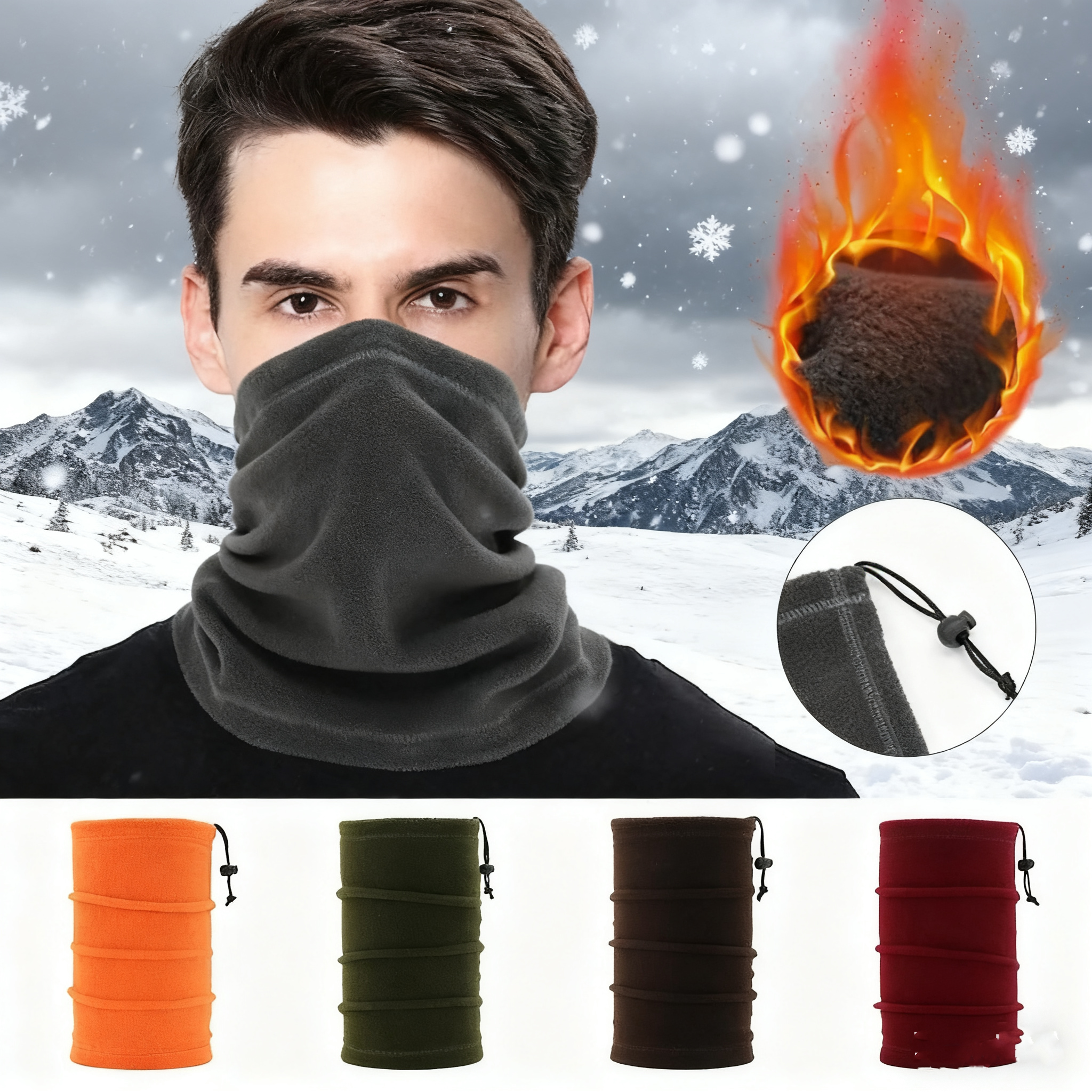 Winter Face Cover Neck Gaiter  - Neck Gaiter Fleece บทวิจารณ์และราคา
