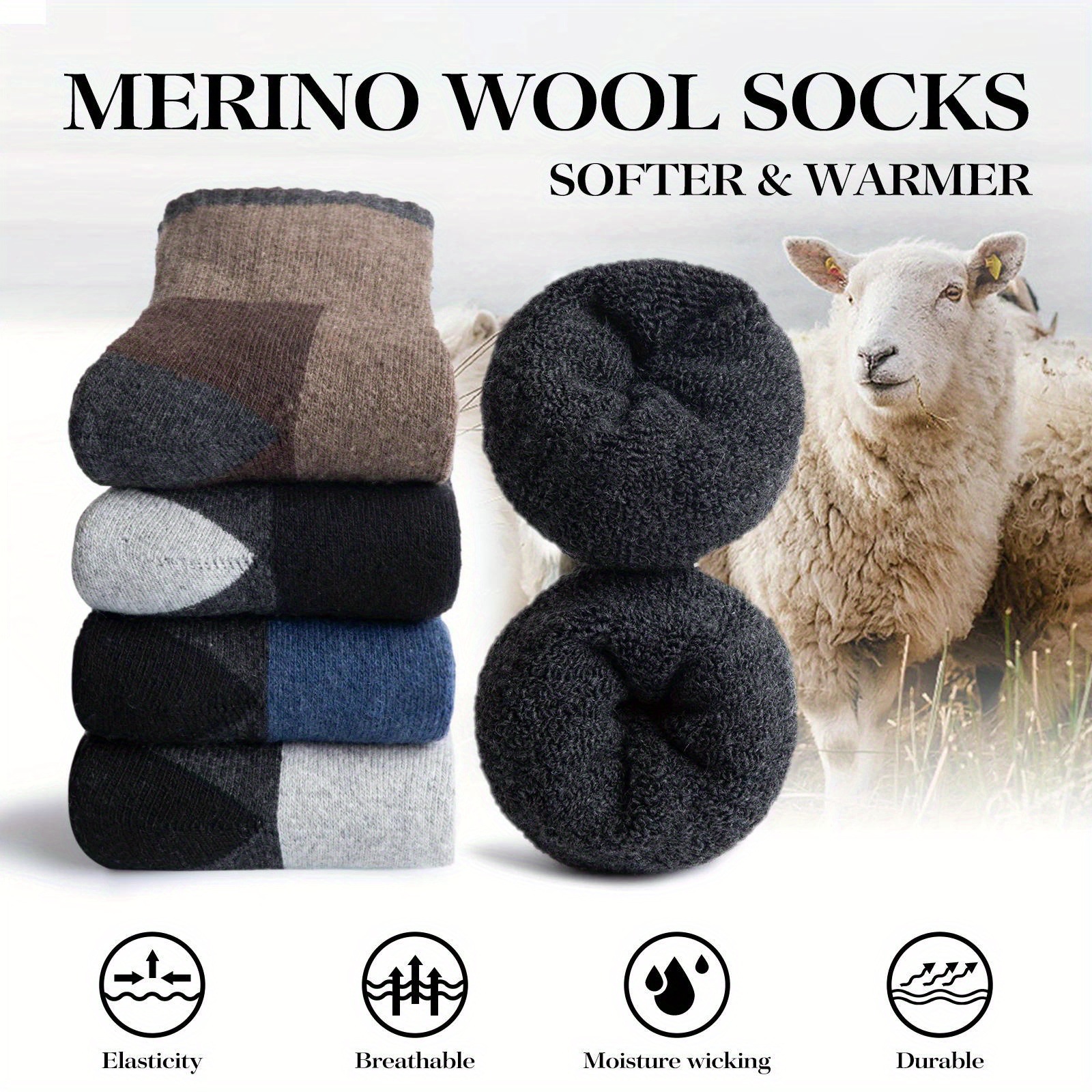 Winter Merino Wool Socks Thick - Thermal Sock Wool บทวิจารณ์และราคา