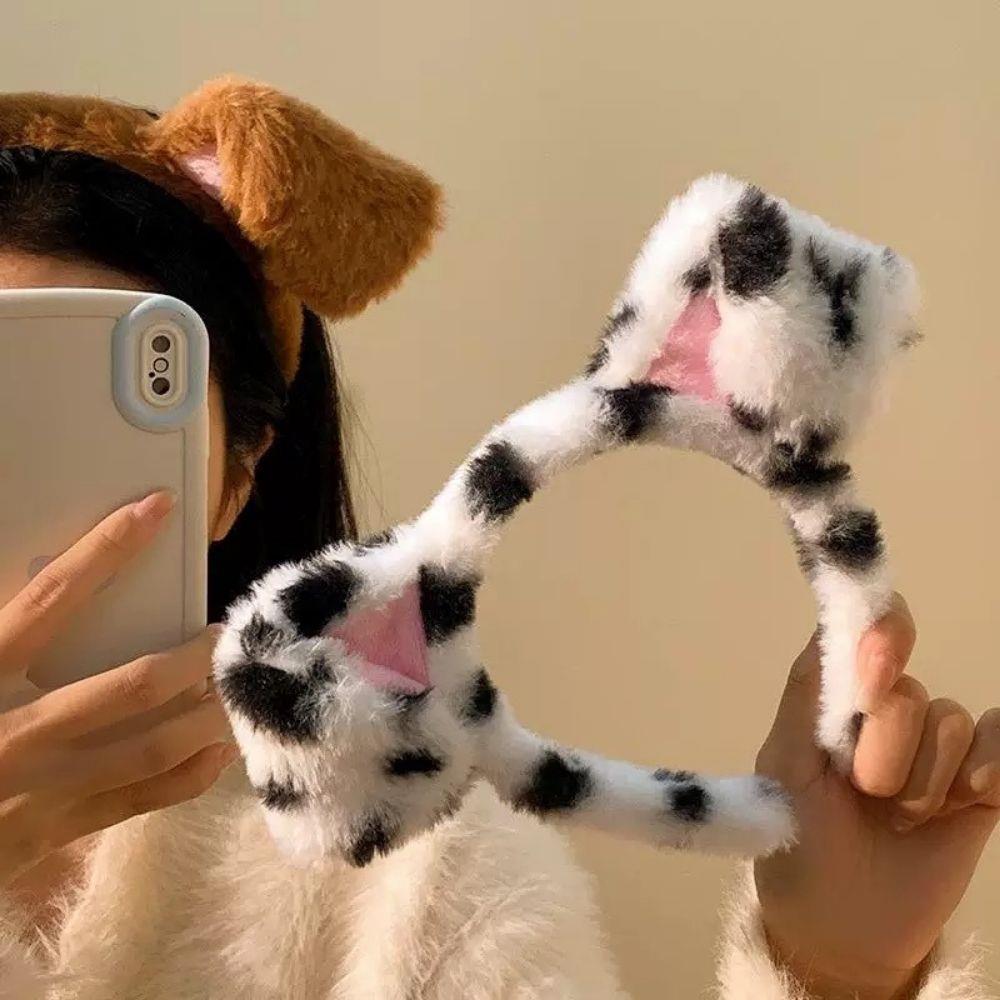 Spotted Dogs Folded Ear Hairba - Winter Headband Fleece บทวิจารณ์และราคา