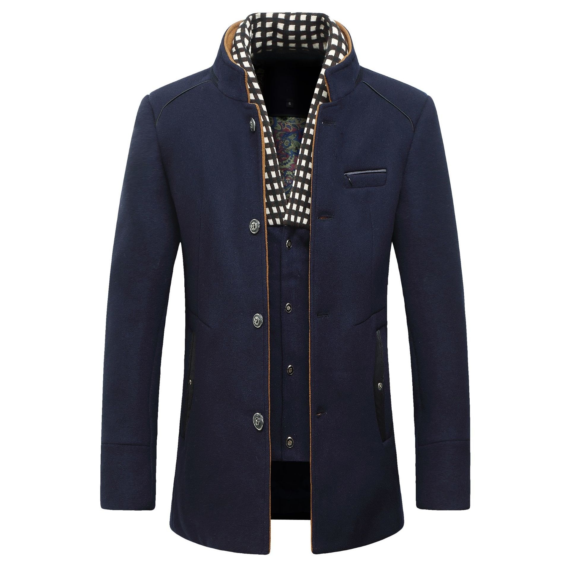 Fashion Men's Wool jacket Clas - Wool Coat Peacoat บทวิจารณ์และราคา