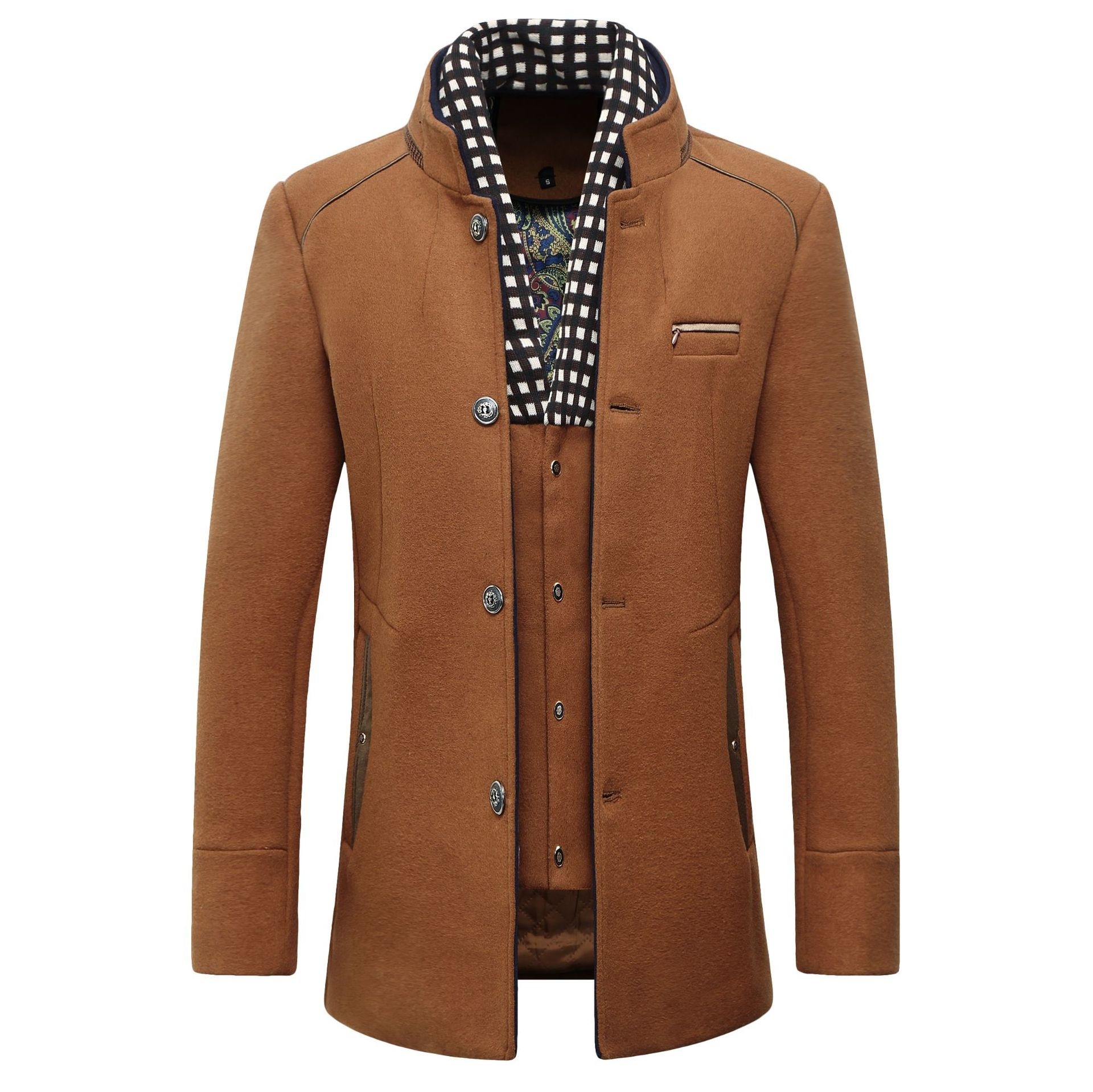Fashion Men's Wool jacket Clas - Wool Coat Peacoat บทวิจารณ์และราคา