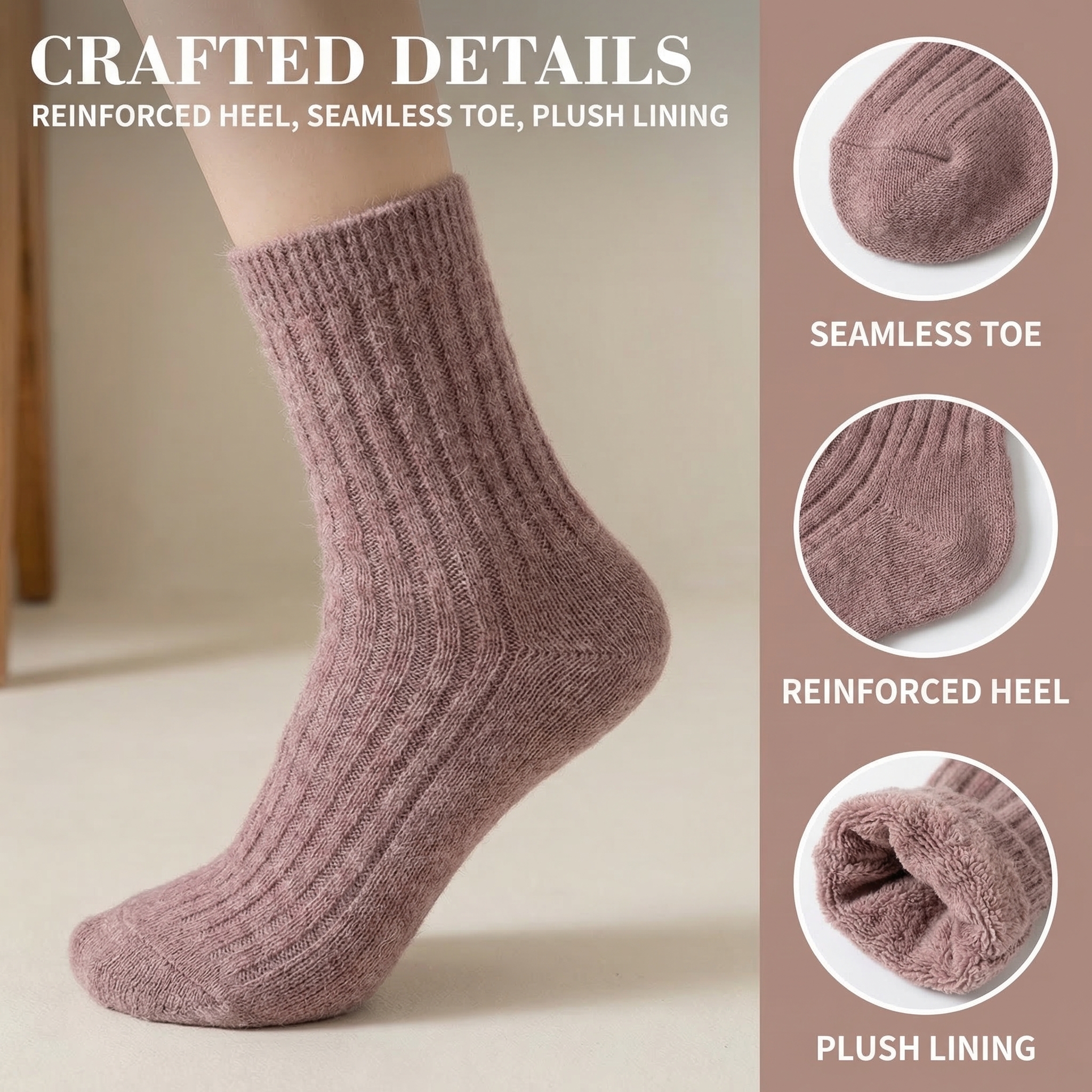 Wool Socks Women's Female Wint - Thermal Sock Wool บทวิจารณ์และราคา