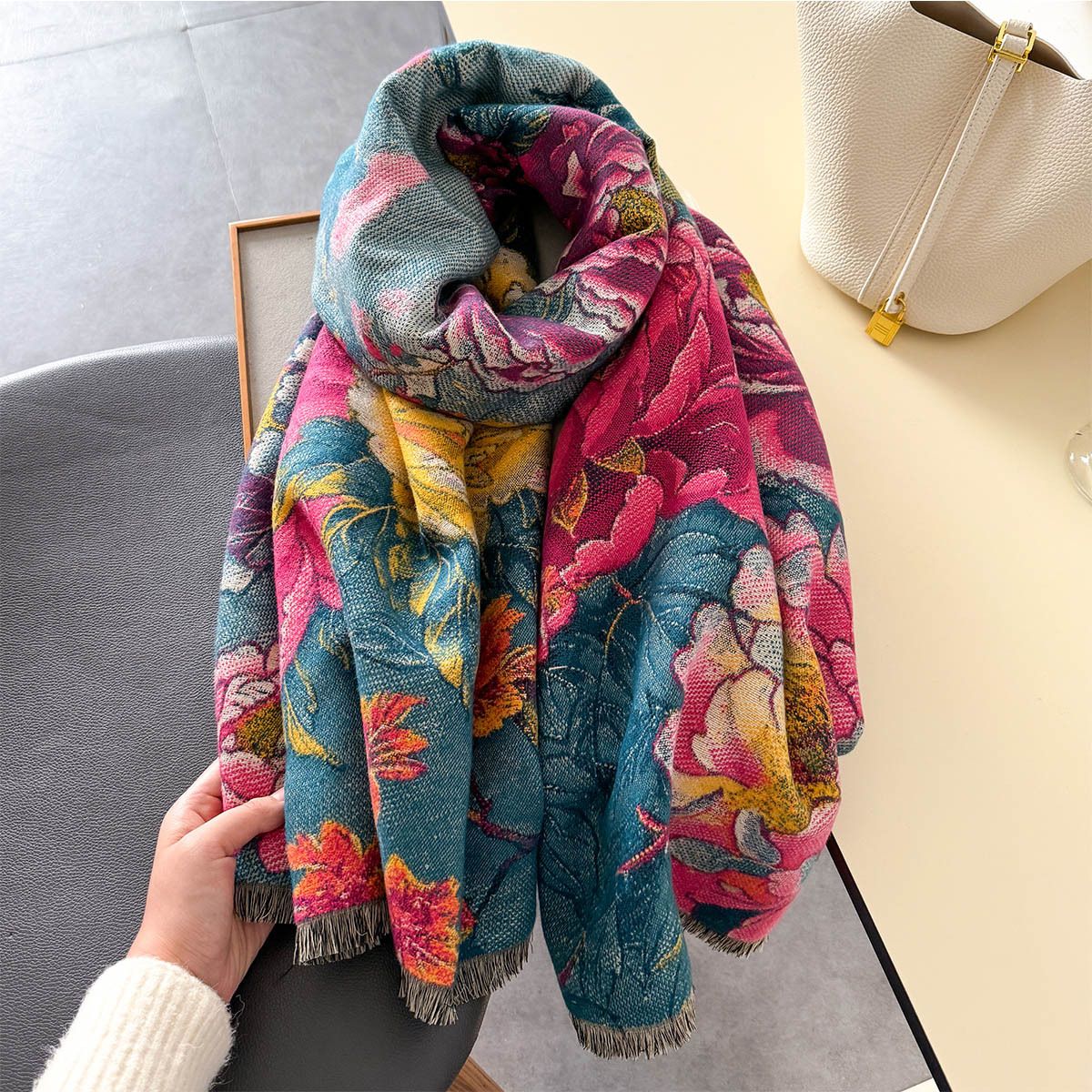 Warm Cashmere Scarf Women Shaw - Cashmere Pashmina Wrap บทวิจารณ์และราคา