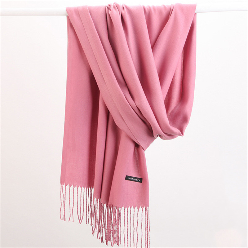 Fashion Solid Color 2023 Women - Cashmere Pashmina Wrap บทวิจารณ์และราคา