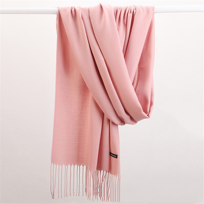Fashion Solid Color 2023 Women - Cashmere Pashmina Wrap บทวิจารณ์และราคา