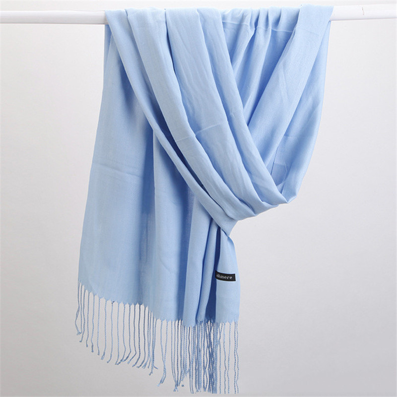 Fashion Solid Color 2023 Women - Cashmere Pashmina Wrap บทวิจารณ์และราคา