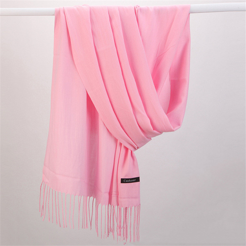 Fashion Solid Color 2023 Women - Cashmere Pashmina Wrap บทวิจารณ์และราคา