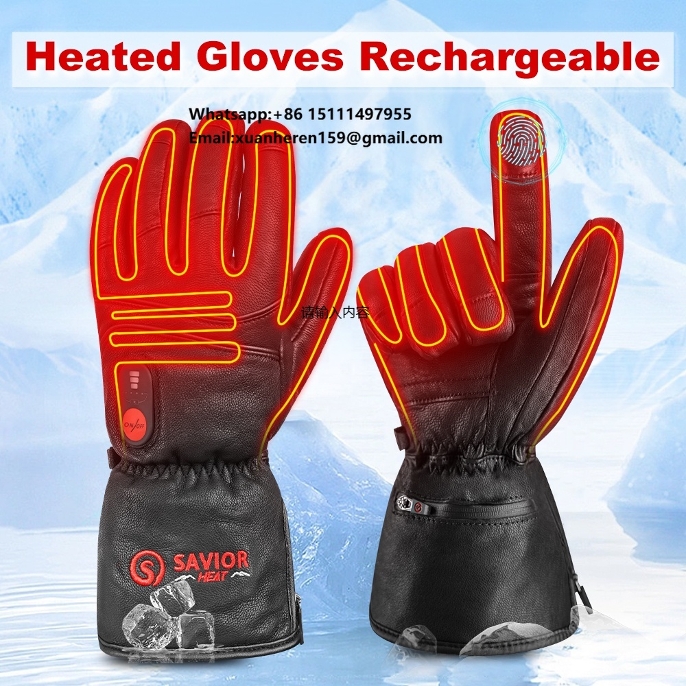 Heated Leather Gloves Men Wome - Touch Screen Gloves บทวิจารณ์และราคา