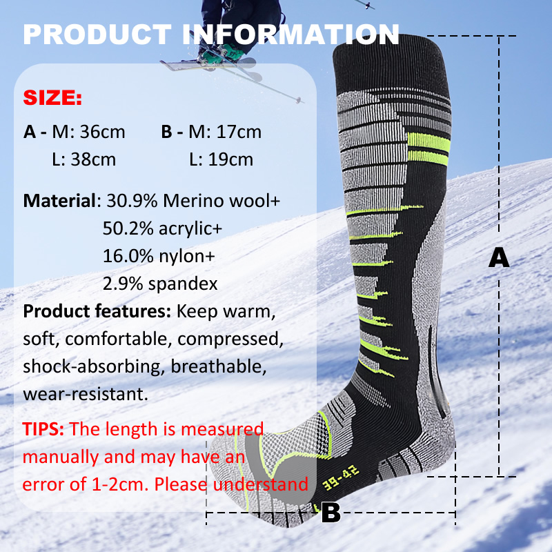 Merino Wool Ski Socks Cold Wea - Thermal Sock Wool บทวิจารณ์และราคา