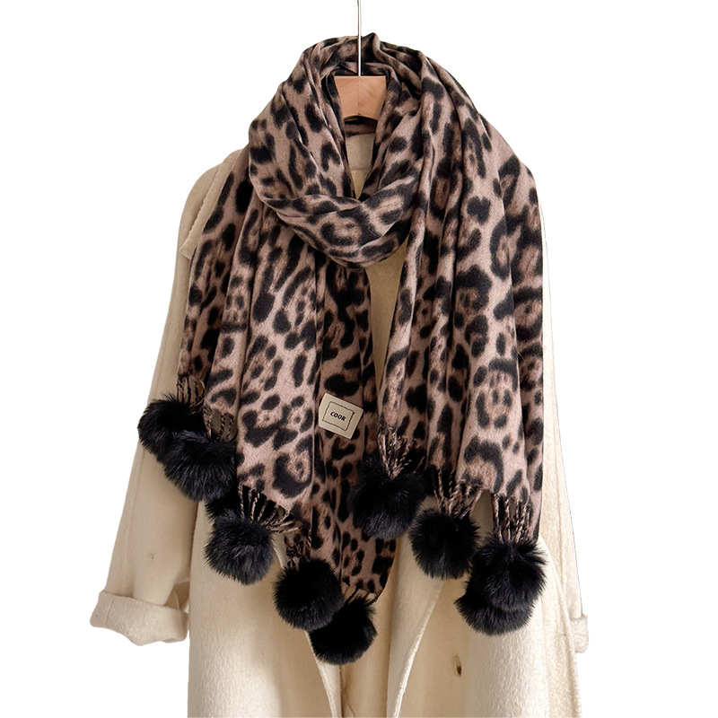 New Luxury Winter Leopard Two- - Cashmere Pashmina Wrap บทวิจารณ์และราคา