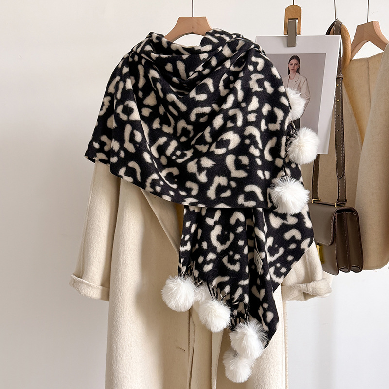 New Luxury Winter Leopard Two- - Cashmere Pashmina Wrap บทวิจารณ์และราคา
