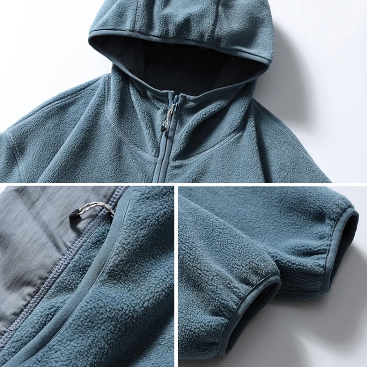 Mens Hoodie Autumn Winter Cott - Sherpa Hoodie Fleece บทวิจารณ์และราคา