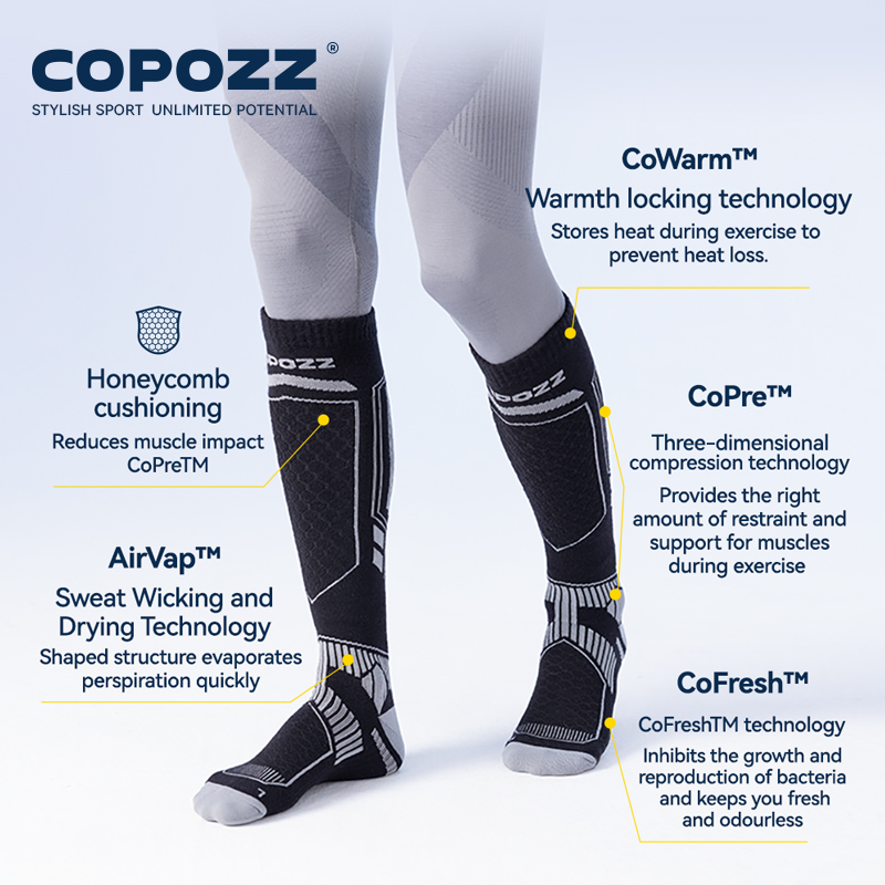 COPOZZ New Winter Ski Socks Me - Thermal Sock Wool บทวิจารณ์และราคา