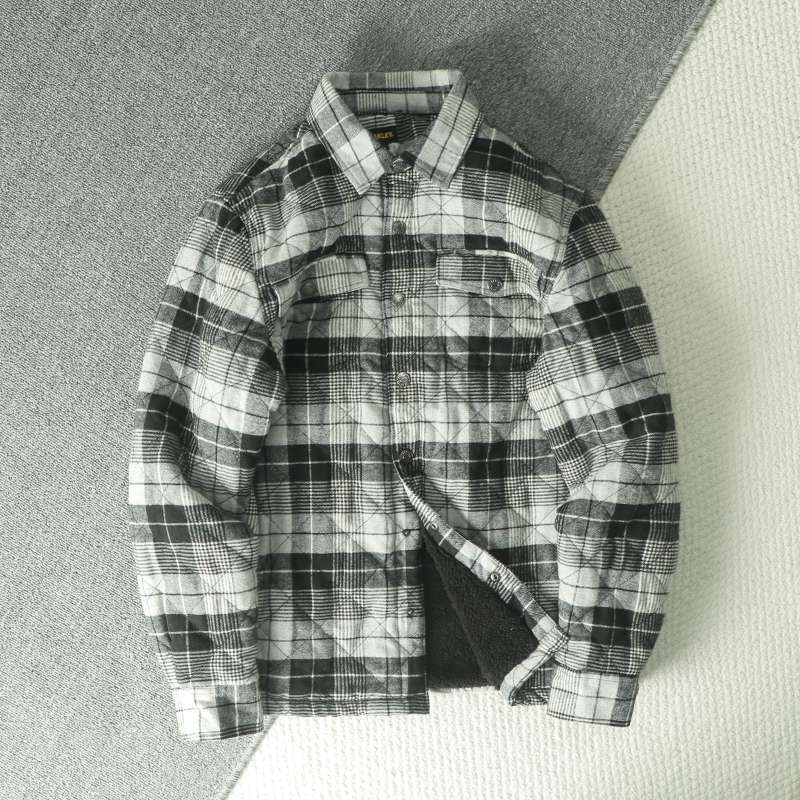 Fall Winter Men's Plaid Flanne - Flannel Shirt Lined บทวิจารณ์และราคา