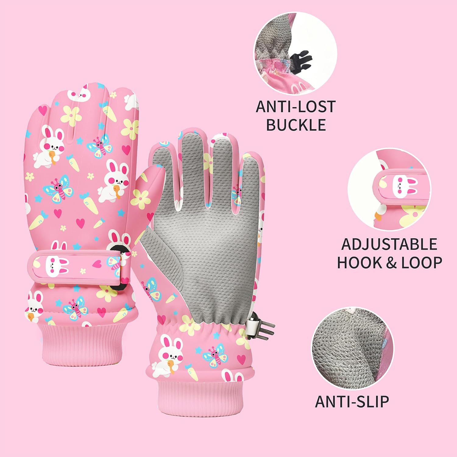 Kids Winter Snow Gloves, Water - Snow Glove Insulated บทวิจารณ์และราคา