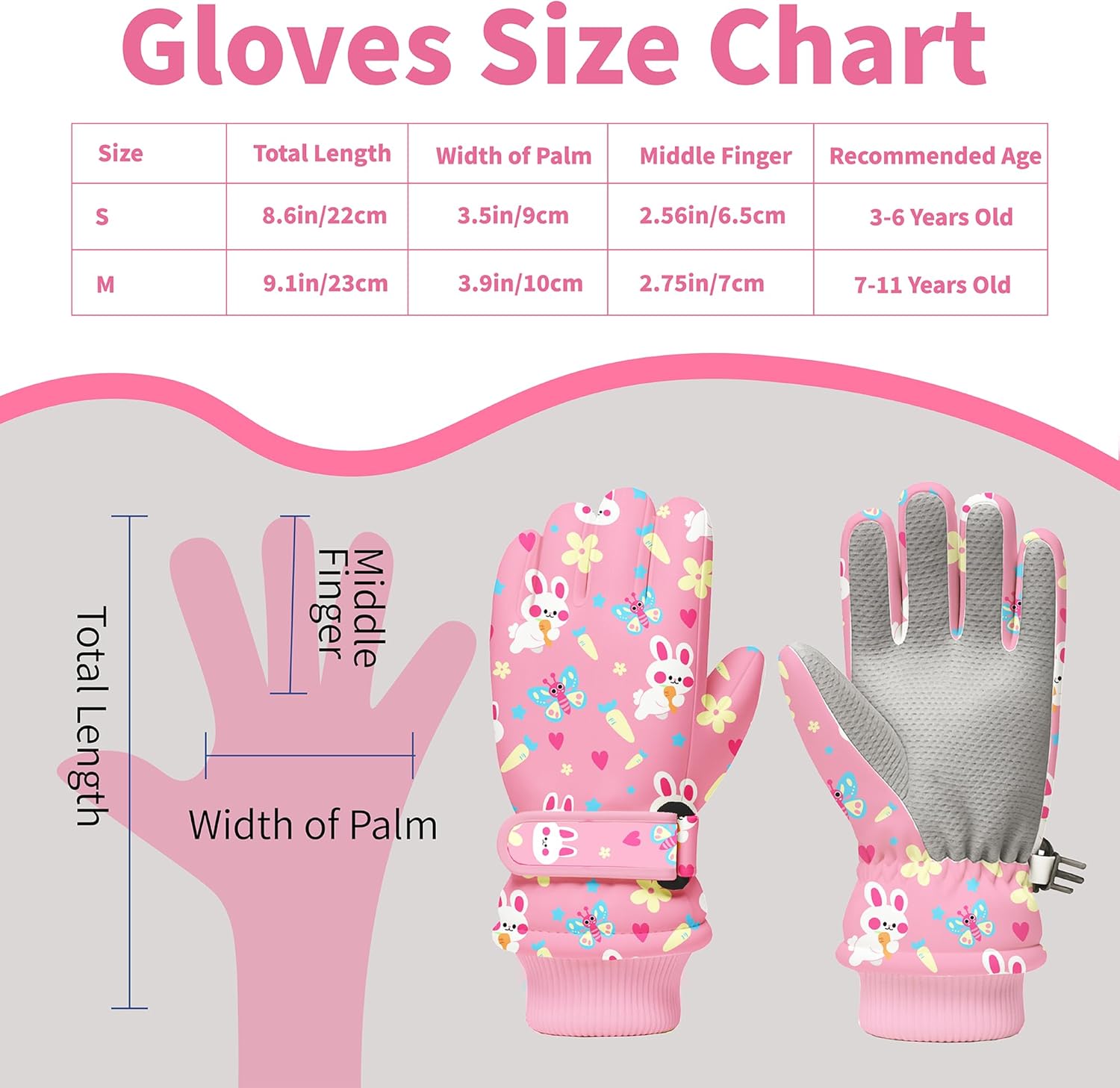 Kids Winter Snow Gloves, Water - Snow Glove Insulated บทวิจารณ์และราคา