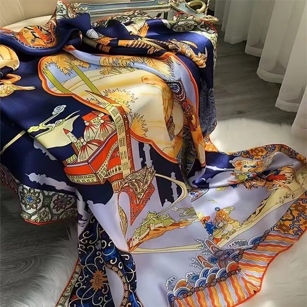 BYSIFA|Blue Luxury Femmes 100% - Shawl Wrap Winter บทวิจารณ์และราคา