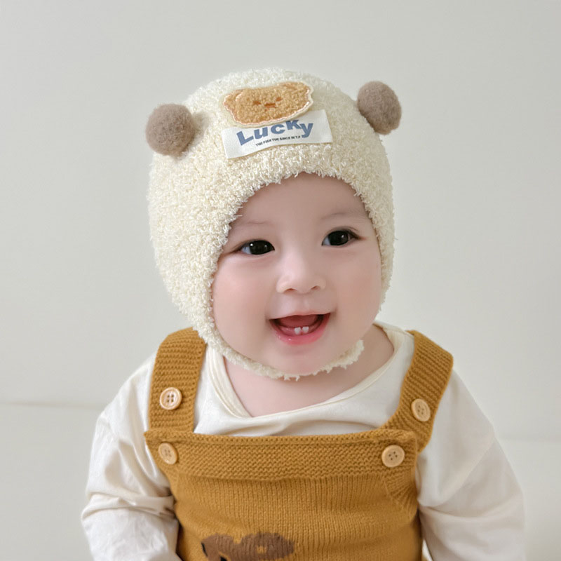 Cute Bear Baby Ear Protection  - Knit Beanie Hat Warm บทวิจารณ์และราคา