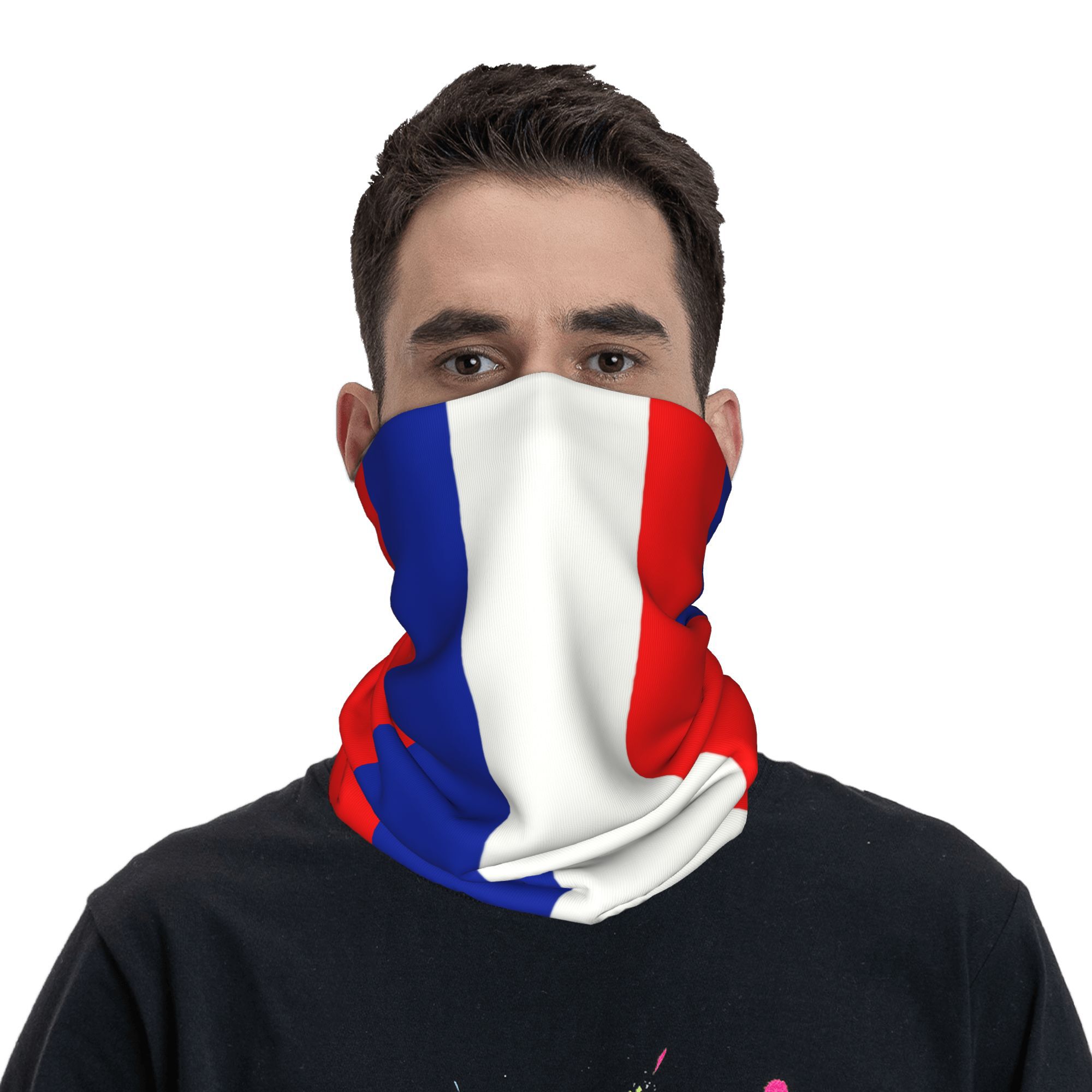 Custom French Flag France Band - Neck Gaiter Fleece บทวิจารณ์และราคา